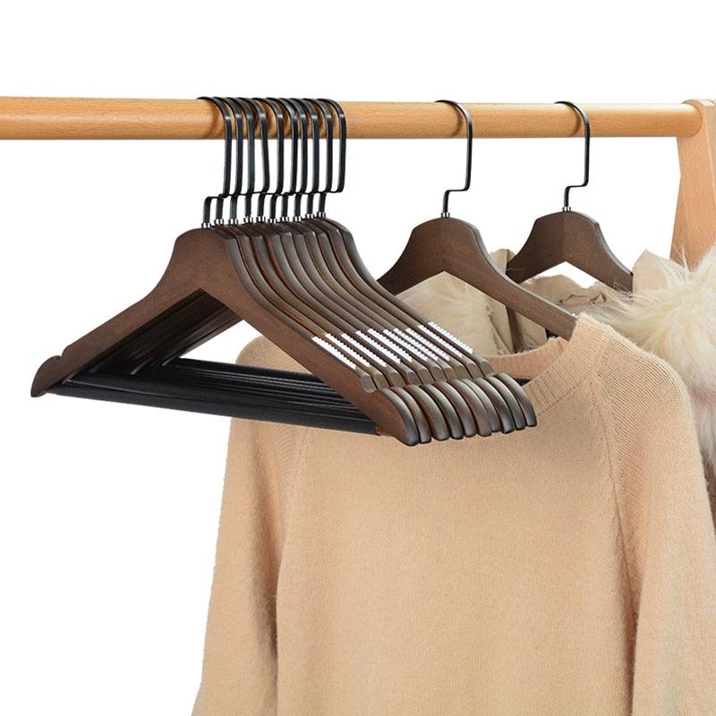 Lisslune | Elegant Lotus Wood Hanger Set of 5 - 10 Pieces - Premium Closet Organization Solution