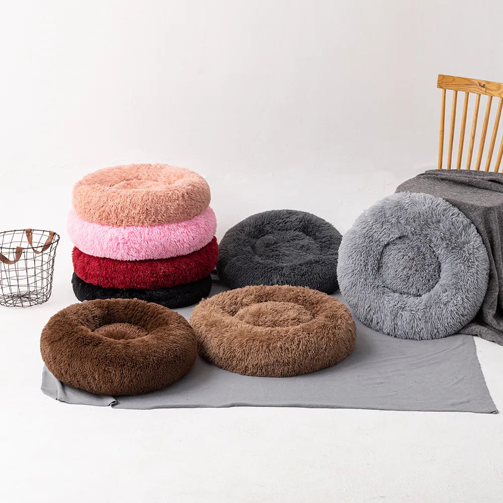 Lisslune | Donut-shaped Pet Bed made of Breathable Cotton | Luxurious Sleeping Place for Cats and Dogs