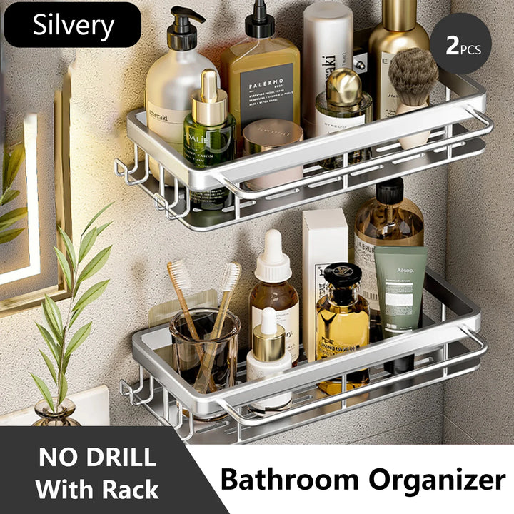 Lisslune | No Drilling Bathroom Shelf