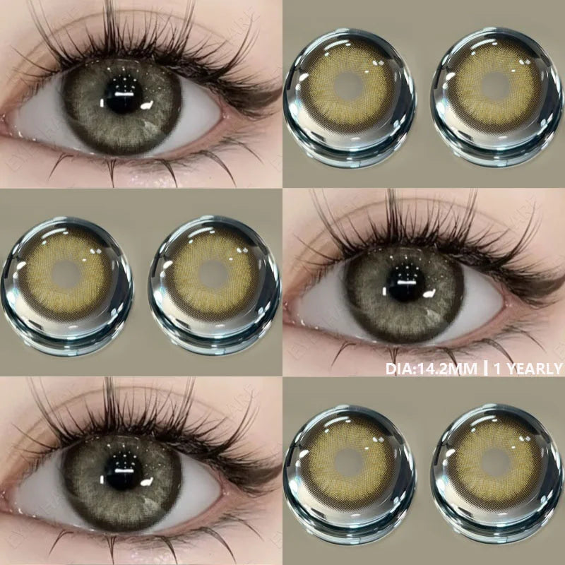 Rynx | 1 Pair Brown Natural Eye Lenses Color Contact Lenses for Eyes Green Lenses Blue Eye Contacts Annual Cosmetic Gray Pupils