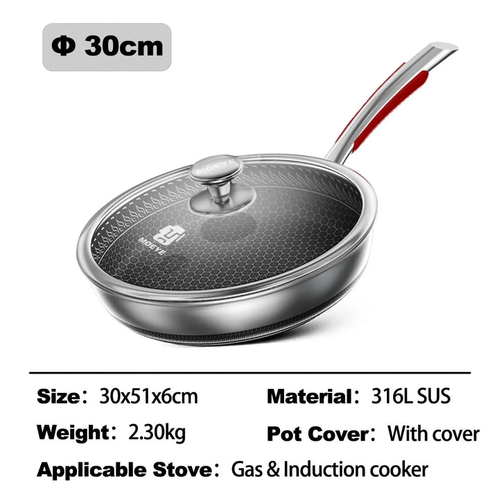 Lisslune | Safe Cook Nonstick Antibacterial Stainless Steel Pan