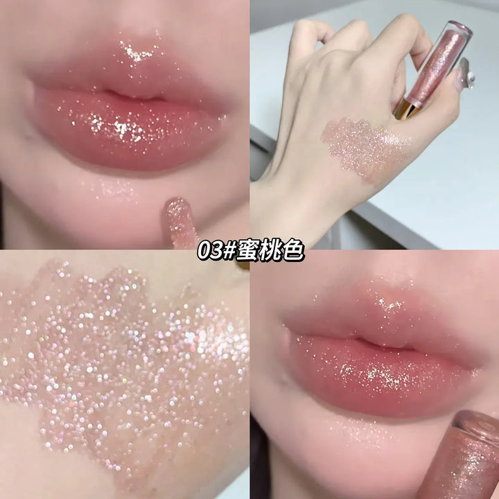 Rynx | Glitter Lip Gloss Liquid Lipstick Moisturizing Plumping Lip Shine High Gloss Sparkling Lip Gloss Shade Korean Makeup Cosmetics