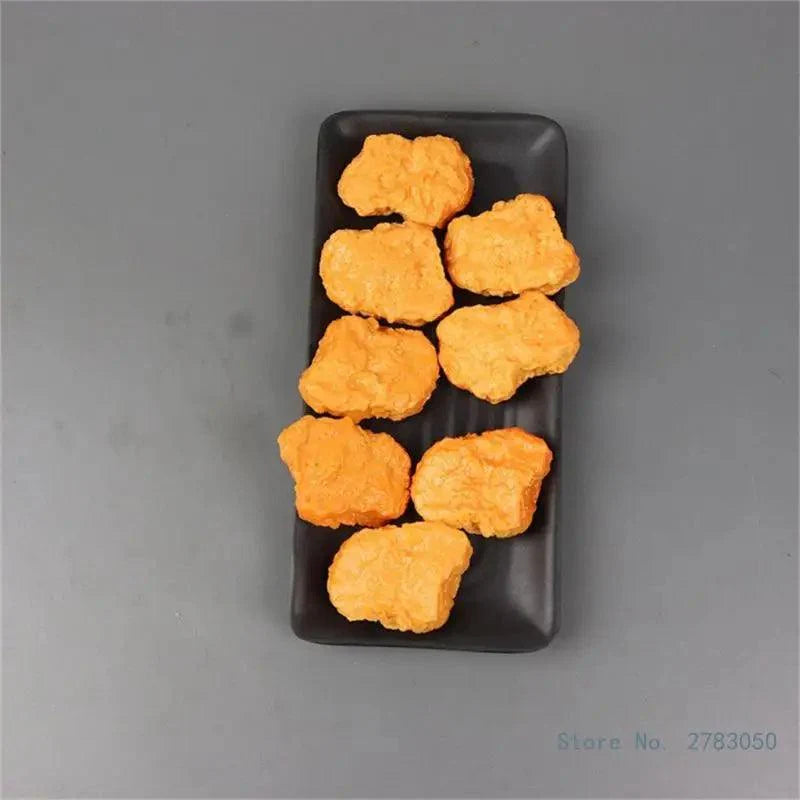 Lisslune | Set of 6 Realistic Artificial Fried Chicken Nuggets for Food Styling and Photography