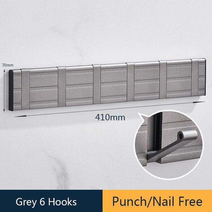 Lisslune | Stylish Gray Aluminum Wall Hooks for Modern Home Organization