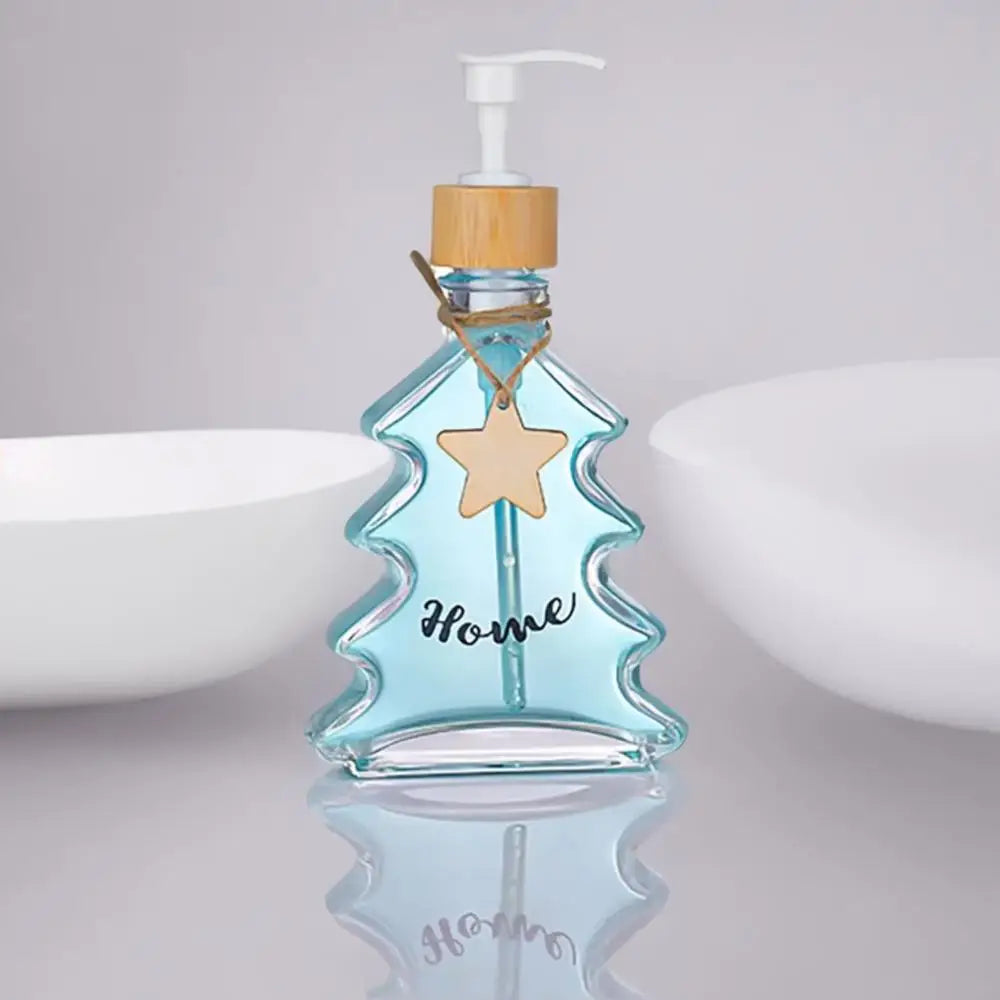 Rynx | Soap Dispenser Christmas Tree Liquid Soap Dispenser Bathroom Glass Hand Disinfectant Lotion Bottle Household Storage Accessories