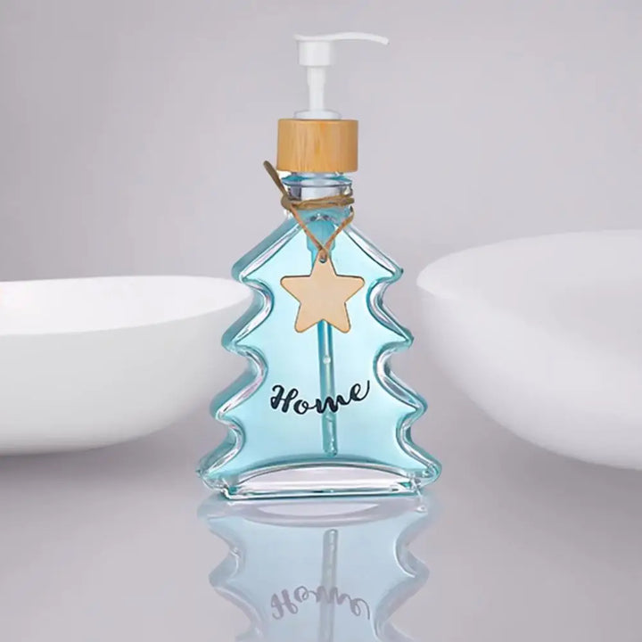 Rynx | Soap Dispenser Christmas Tree Liquid Soap Dispenser Bathroom Glass Hand Disinfectant Lotion Bottle Household Storage Accessories