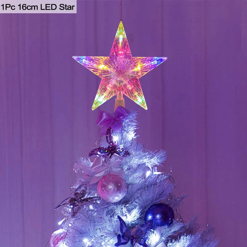 Rynx | LED Glowing Christmas Tree Star Christmas Tree Decoration Lamp 2025 New Year's Decorations For Home Navidad Natal Noel