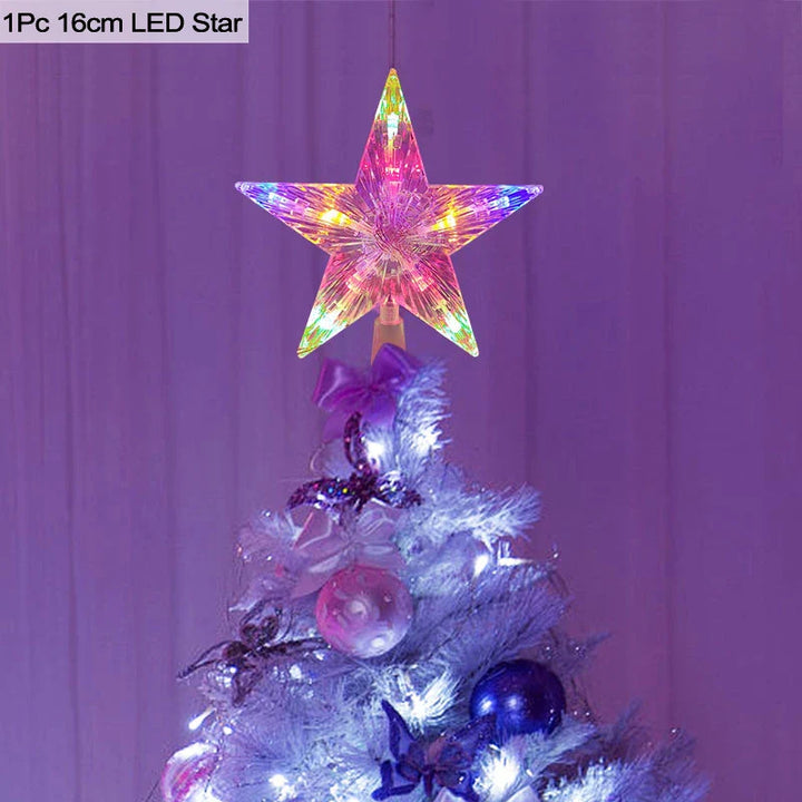 Rynx | LED Glowing Christmas Tree Star Christmas Tree Decoration Lamp 2025 New Year's Decorations For Home Navidad Natal Noel