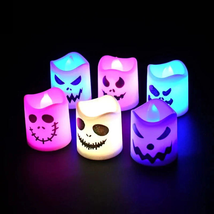 Lisslune | Halloween LED Ghost & Pumpkin Candle Lights – 6 Pack