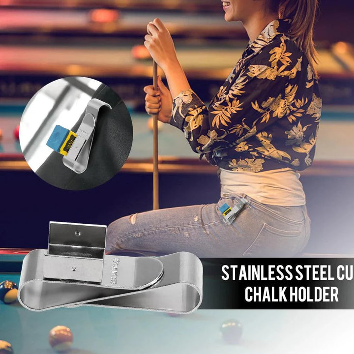 Lisslune | Stainless Steel Magnetic Billiard Chalk Holder - Essential Accessory for Cue Players
