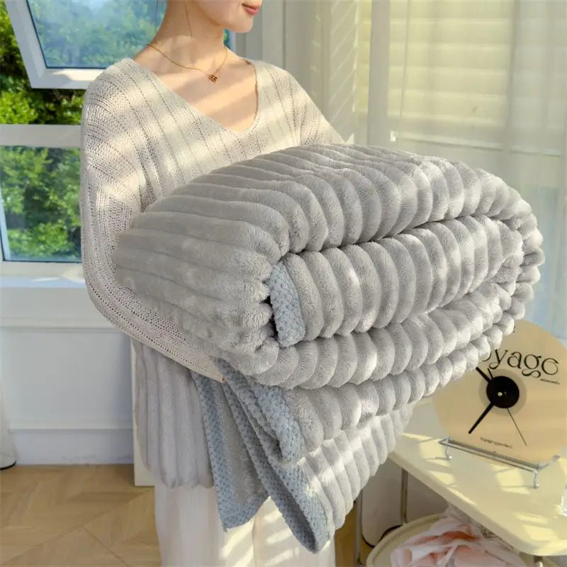 Rynx Velvet Coral Velour Small Blanket Single Room Climate Blanket Rabbit Velour Blanket Office Nap Blanket