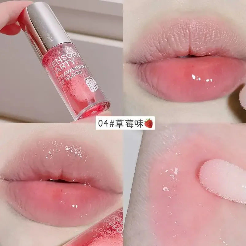 Rynx | Liquid Lipstick Mirror Jelly Tint Long-lasting Cherry Red Pink Lip Gloss 6 Colors Sexy Non-sticky Cup Lip Lacquer Korean Lip Oil Makeup