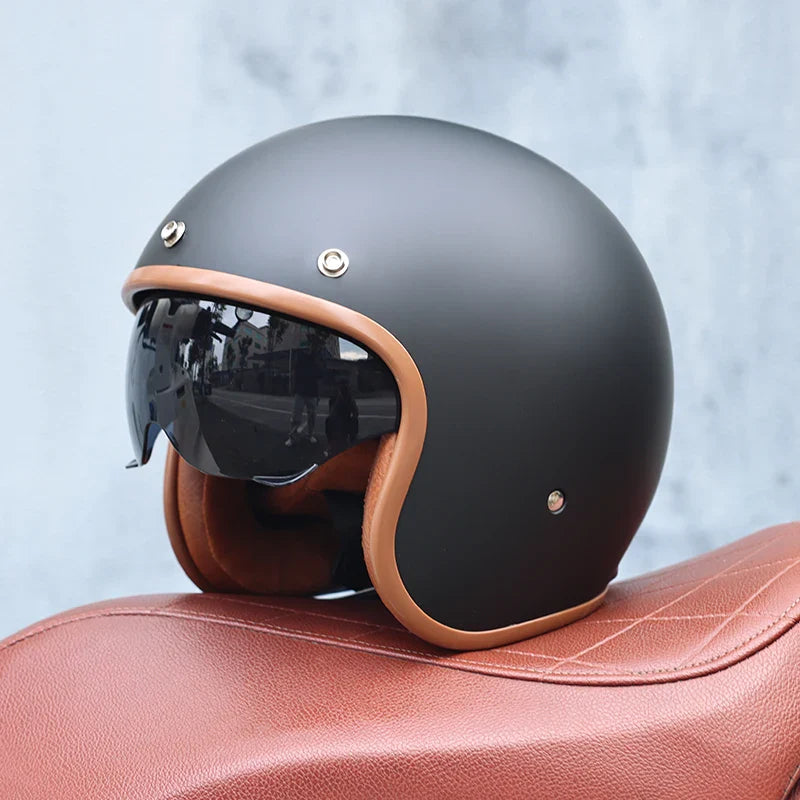 Lisslune | Retro Motorcycle Helmet 3/4 Open Face – Valor