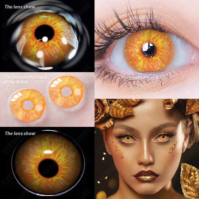 Rynx | 1 Pair Anime Color Contact Lenses for Eyes Yearly Red Lenses Black White Lenses Halloween Eye Lenses Cosplay Eye Contact Lenses