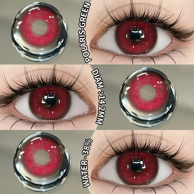 Rynx | Halloween Cosplay Colored Contact Lenses 1 Pair Cute Blue Contacts Anime Red Lenses Beautiful Pupils Green Eyelens
