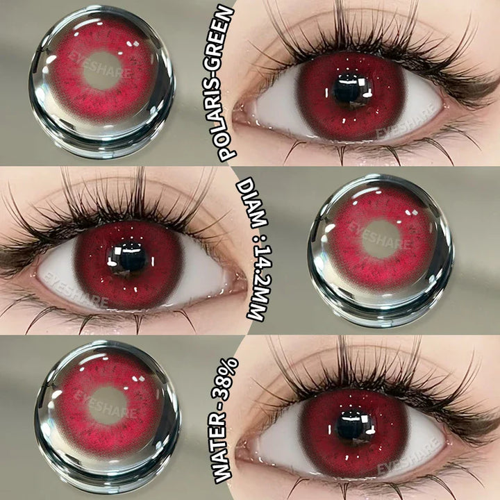 Rynx | Halloween Cosplay Colored Contact Lenses 1 Pair Cute Blue Contacts Anime Red Lenses Beautiful Pupils Green Eyelens