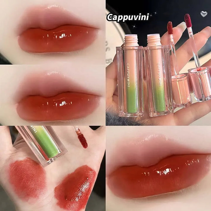 Lisslune | Ice Jelly Glossy Lip Glaze Feuchtigkeitsspendender Glas Lippen Wasser Licht Lippenstift Rose Beere Glasiert Spiegel Lippen Glanz Langanhaltendes Make-up