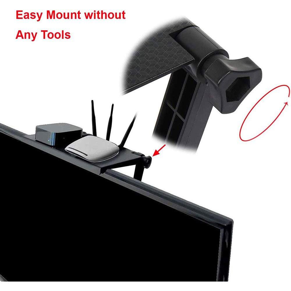 Lisslune | Versatile adjustable desktop stand with integrated media organizer in stylish black or white