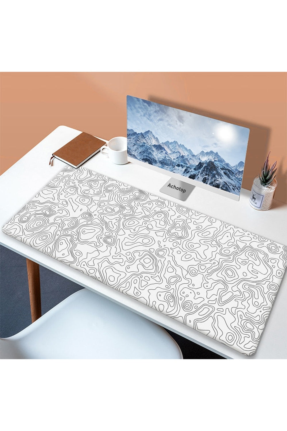 Lisslune | White Art Mouse Pad Desk Mat