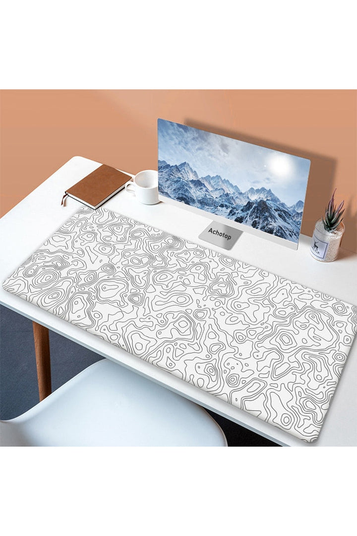 Lisslune | White Art Mouse Pad Desk Mat
