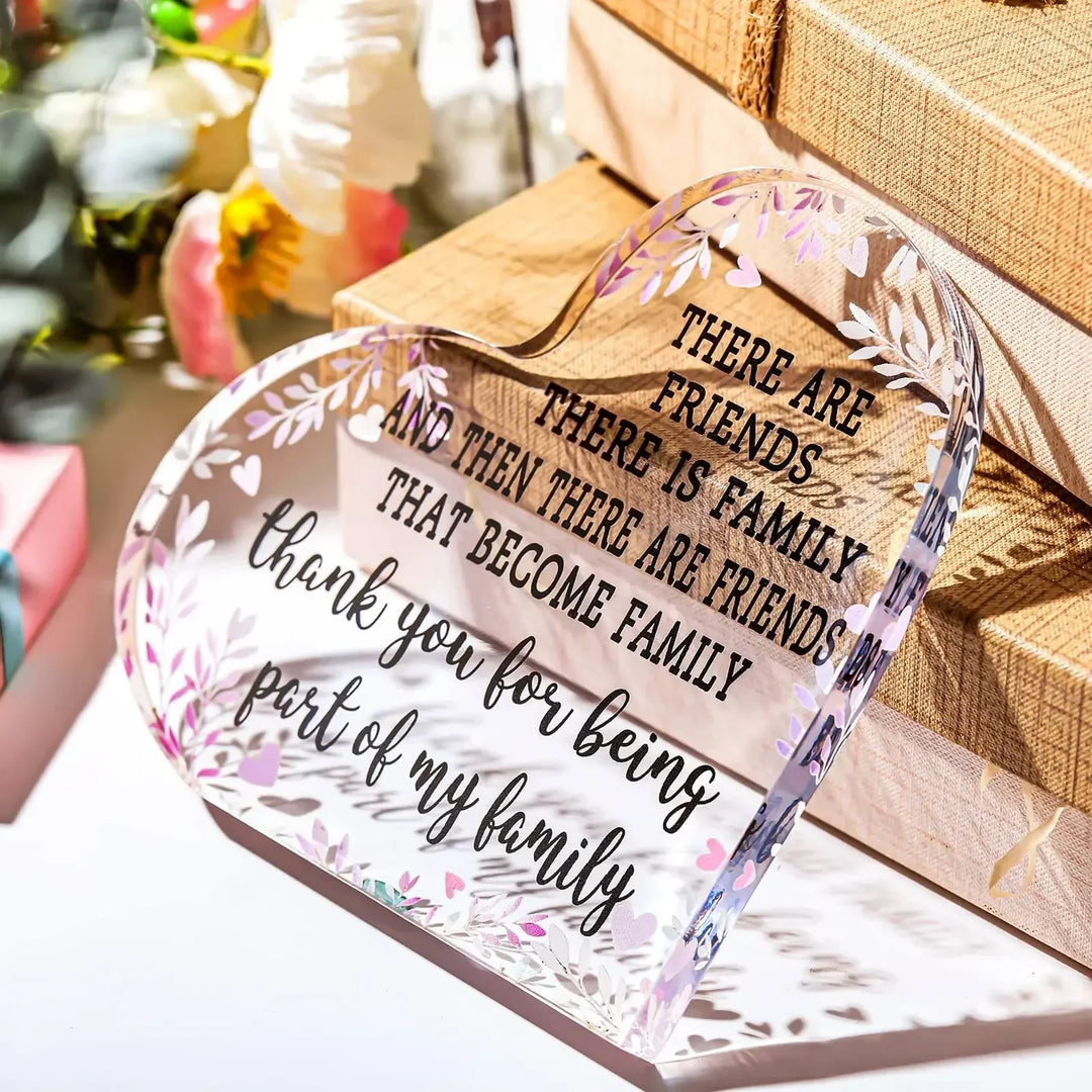 Rynx | Bird Angel Sky Print Acrylic Heart Plaque Durable Memorial Gift for Loss of Mom Dad Grandma Grandmother Table Decoration