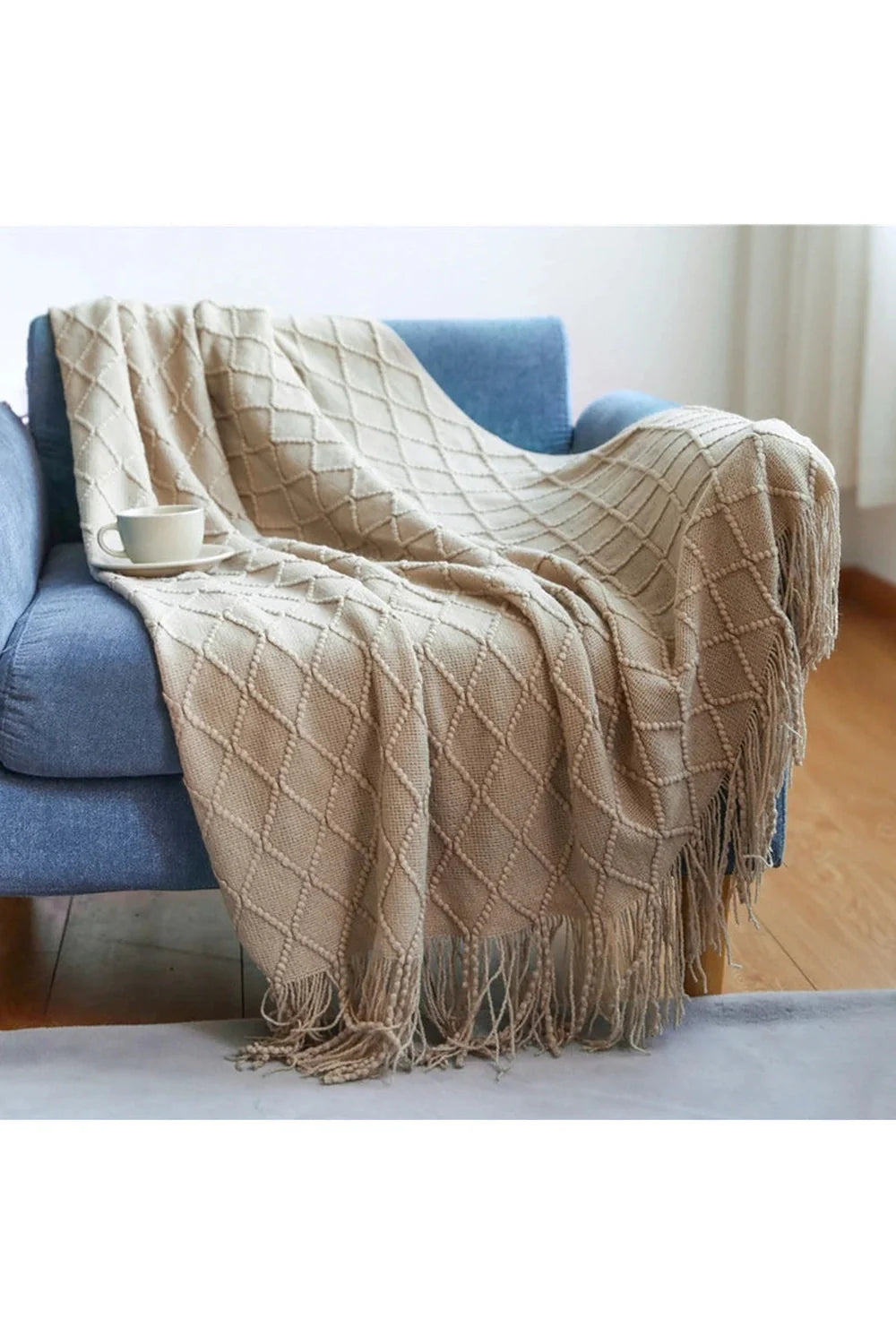 Lisslune | Diamond Knit Throw Blanket