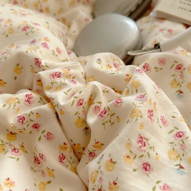 Rynx | Cute Print Bed Sheet Set Girls' Room Bedding Set Single/Double/Queen/King Size Bedding Set Soft Bedding sábanas para cama