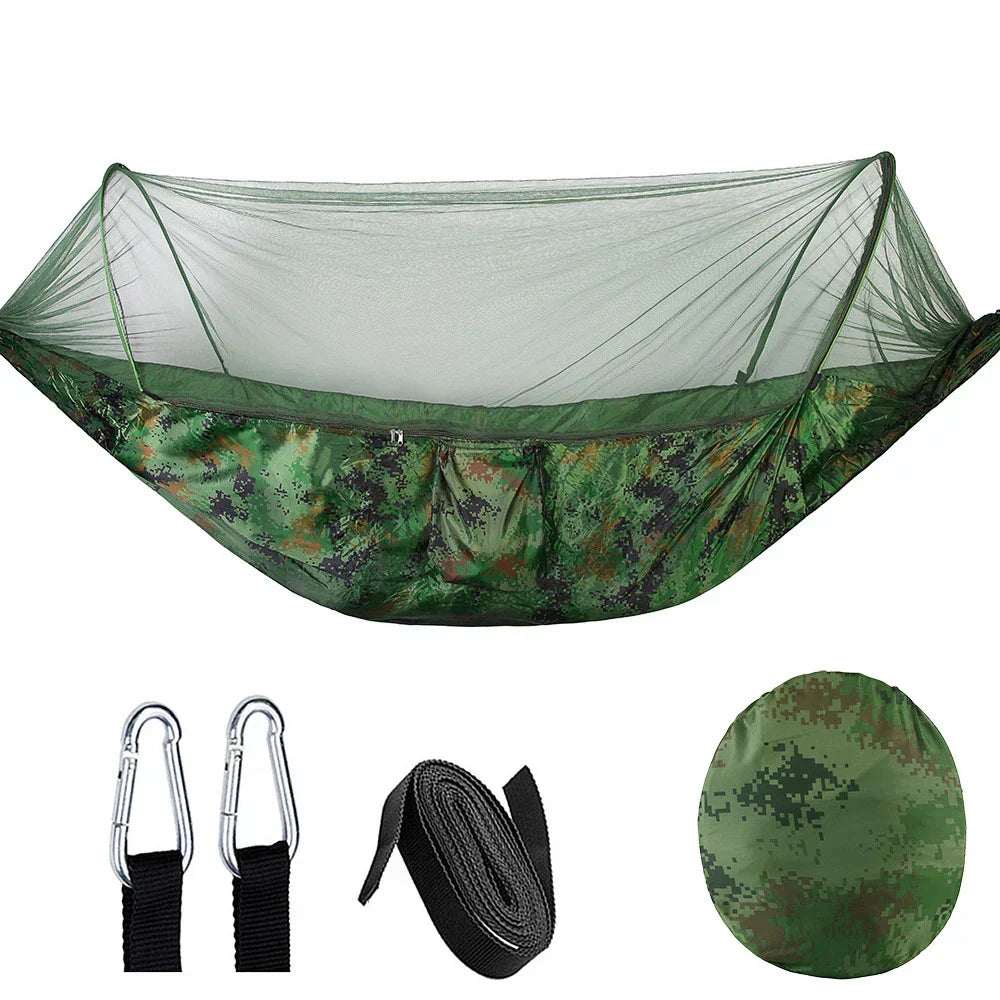 Lisslune | OutdoorRelax Hammock with Mosquito Net and Quick Closure – 200 kg load capacity