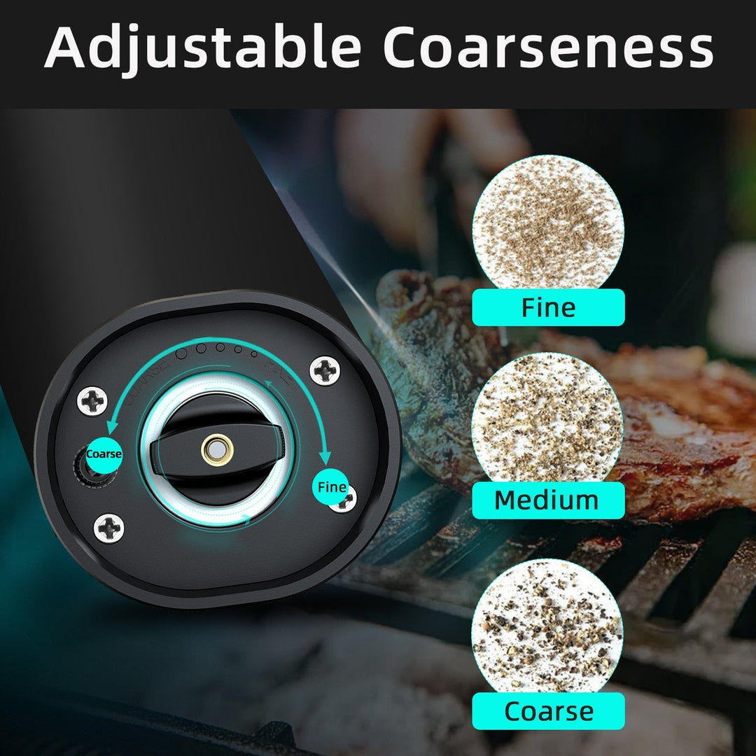 Lisslune | Electric automatic pepper and salt mill with LED light and adjustable grind - Perfect for the kitchen or the restaurant