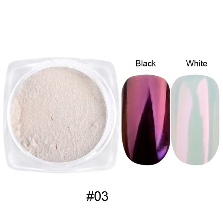 Rynx | 1jar Plating Aurora Chrome Nail Powder High Gloss Moonlight Mirror Fine Glitter Pigment Aurora Pearl Rub Dust Chrome Nails