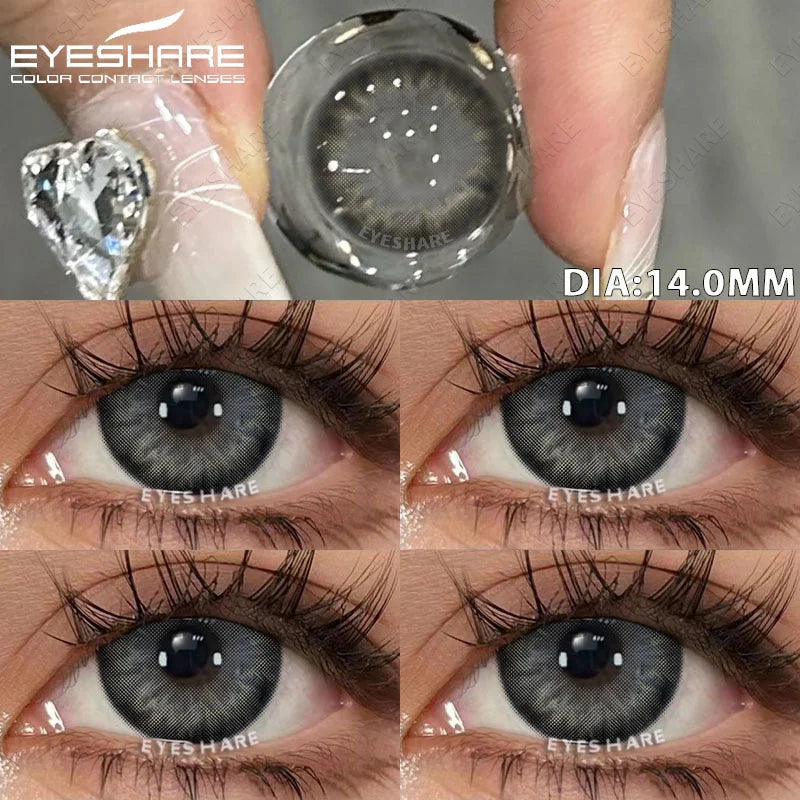 Rynx | 1 Pair colored contact lenses for eyes Black lenses Cosmetic large eye lenses Gray pupil lenses Yearly Natural eye contacts