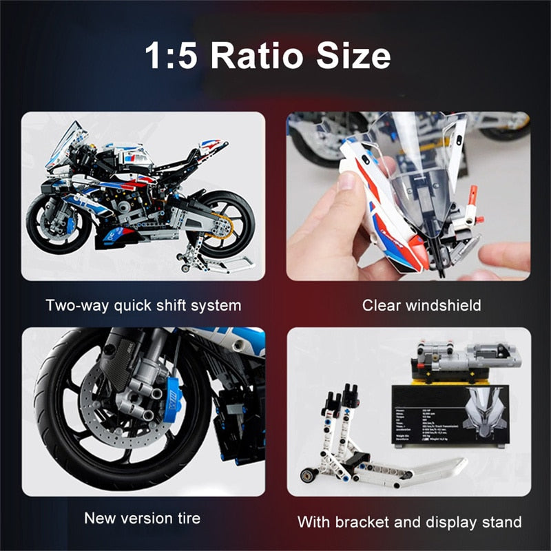 Lisslune | Advanced 1920-piece Knuckle Chopper motorcycle building kit