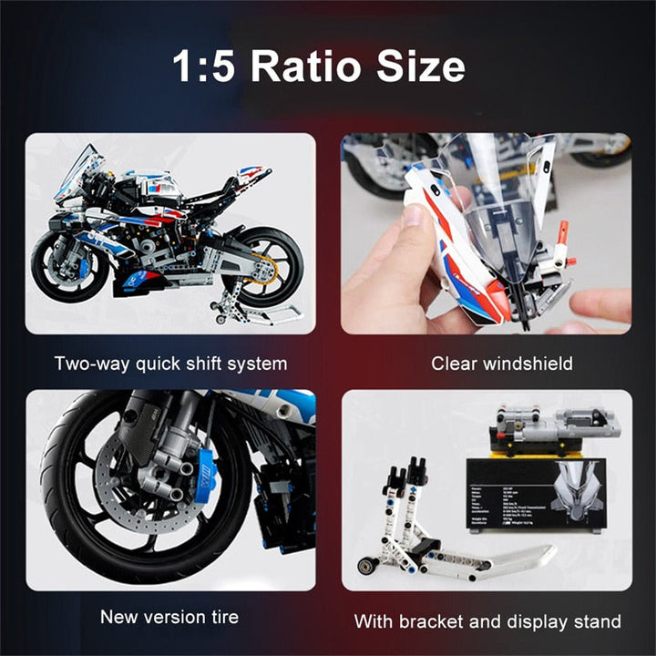 Lisslune | Advanced 1920-piece Knuckle Chopper motorcycle building kit