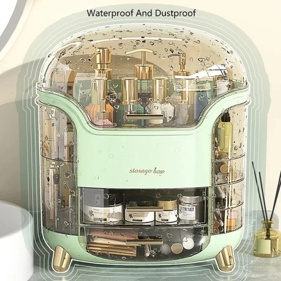 Lisslune | Luxury Transparent Makeup Organizer with Sliding Doors and Drawers