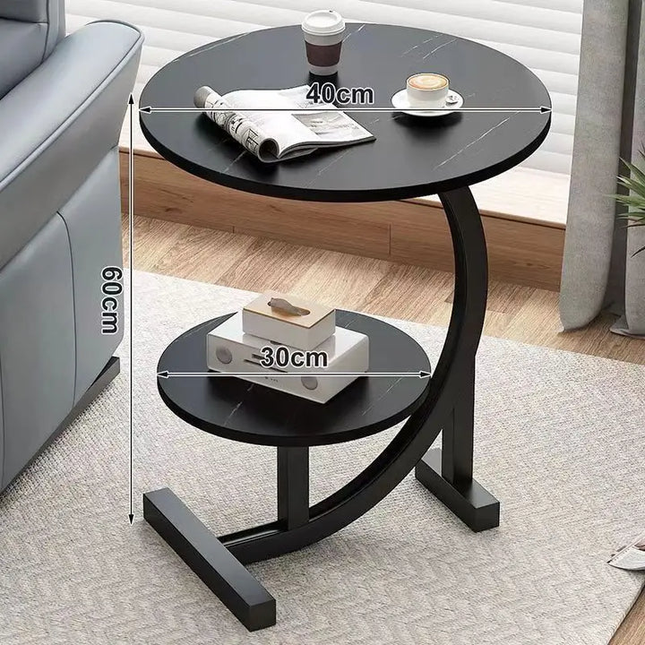 Lisslune | CasaLune Luxury Two-Tier Portable Side Table – Compact, Modern & Functional Design