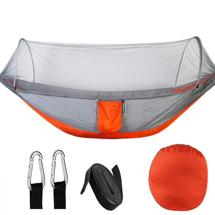 Lisslune | OutdoorRelax Hammock with Mosquito Net and Quick Closure – 200 kg load capacity
