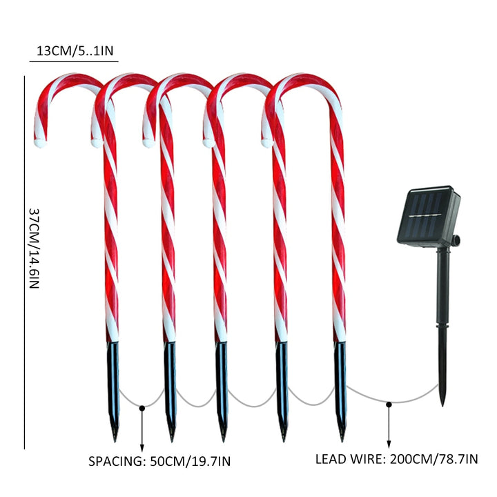 Lisslune | Candy Cane Lane LED Solar Lamp