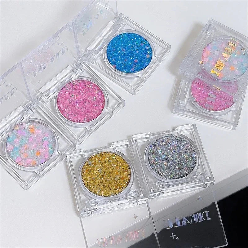 Rynx | Shiny Heart Sequins Glitter Gel Eyeshadow Cream Blue Pink Gold Star/Moon Nail Loose Sequins Glue Halloween Party Body Eye Makeup