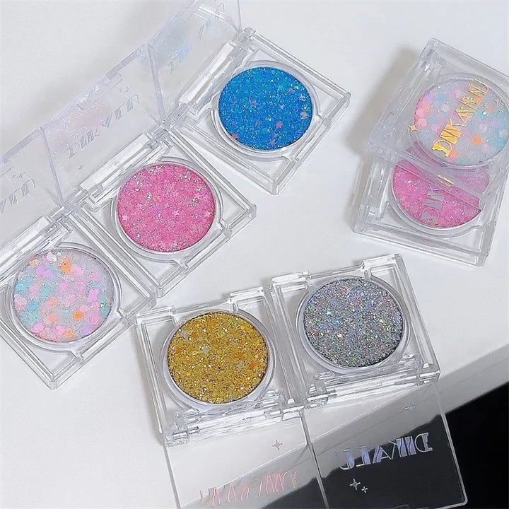 Rynx | Shiny Heart Sequins Glitter Gel Eyeshadow Cream Blue Pink Gold Star/Moon Nail Loose Sequins Glue Halloween Party Body Eye Makeup