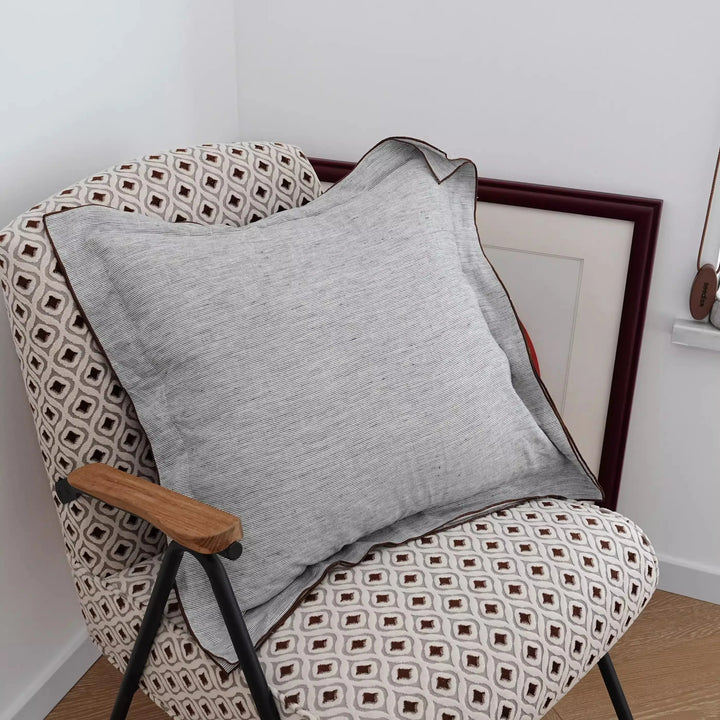 Rynx | French Style Linen Shirt Pillow Case Square Pillow Case Decorative Stripes Pillow Case Pillow Case for Home Room Studio