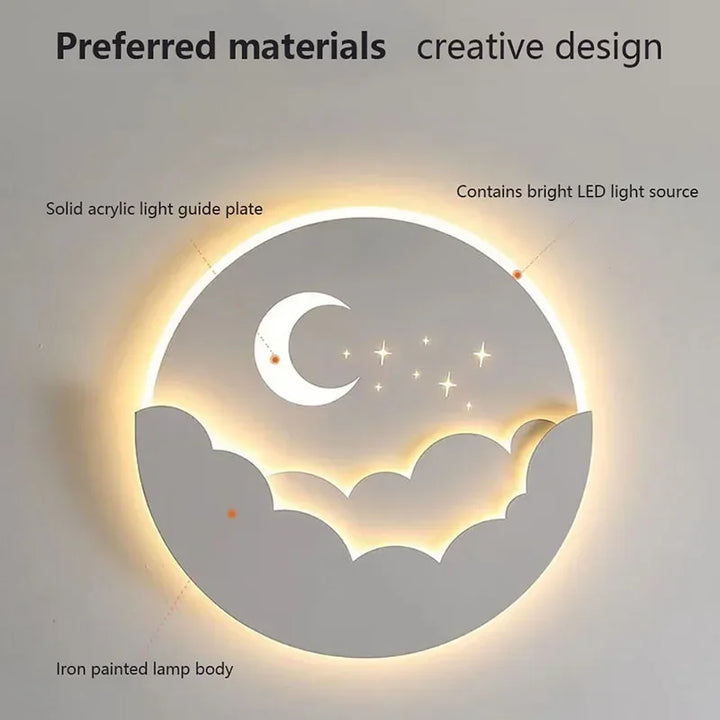 Lisslune | LED wall light with moon and stars