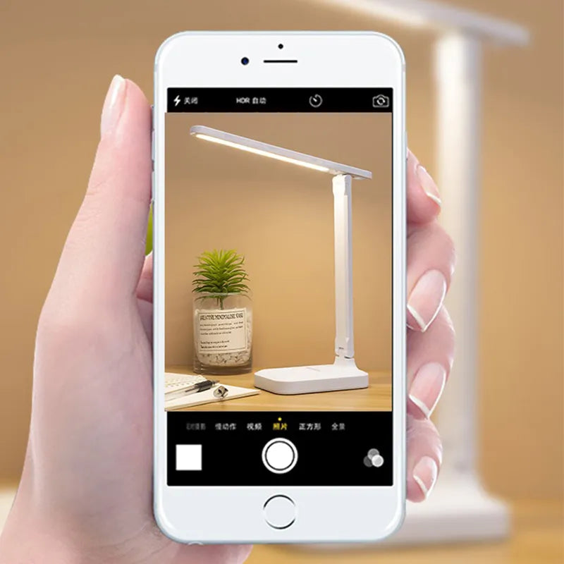 Lisslune | LED Desk Lamp | Rechargeable 6000mAh | Stepless dimmable | Foldable Desk Lamp with Touch