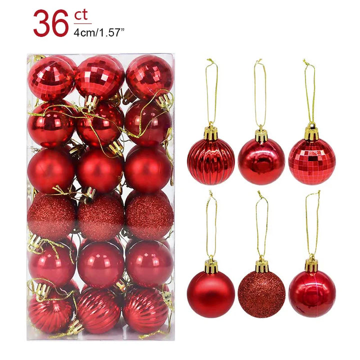 Rynx 1box Christmas balls Christmas tree decoration ball Xmas hanging tree ornament home party decor New Year gift Noel Navidad