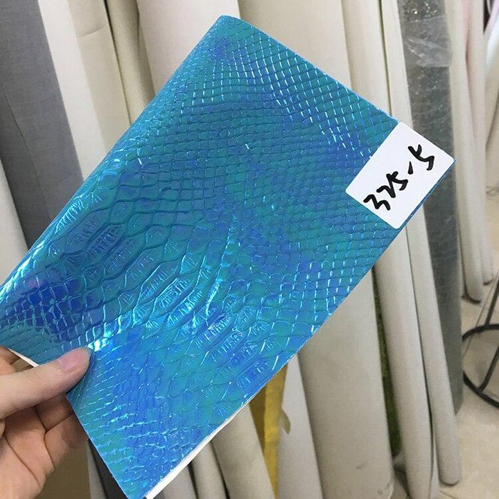 Lisslune | Pressed Holographic Crocodile Synthetic Leather Crafting Sheet - Premium DIY Material