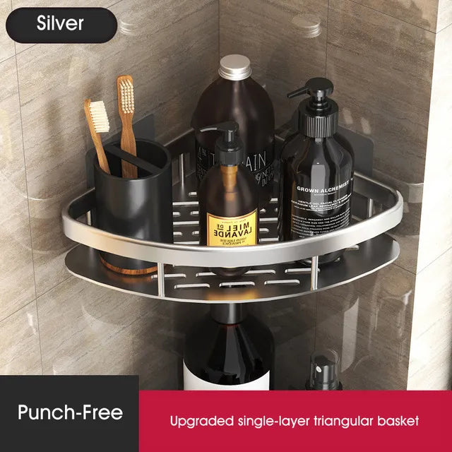 Lisslune | Stylish & Practical No-Drill Shower Corner Shelf – Space-Saving Bathroom Storage Rack