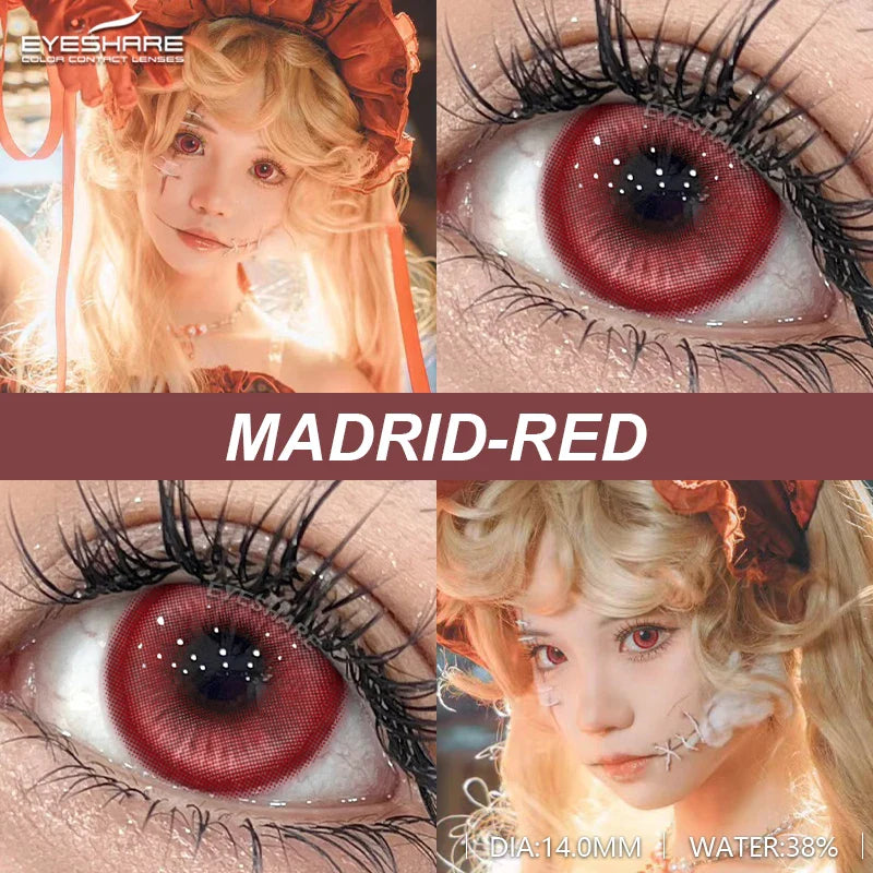 Rynx | 2 Piece Set Cosplay Contact Lenses for Eyes Anime Colored Contact Lenses Blue Contact Halloween Beautiful Pupil Annual Contact Lenses