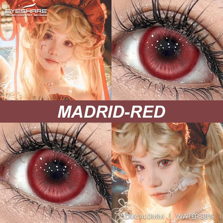 Rynx | 2 Piece Set Cosplay Contact Lenses for Eyes Anime Colored Contact Lenses Blue Contact Halloween Beautiful Pupil Annual Contact Lenses