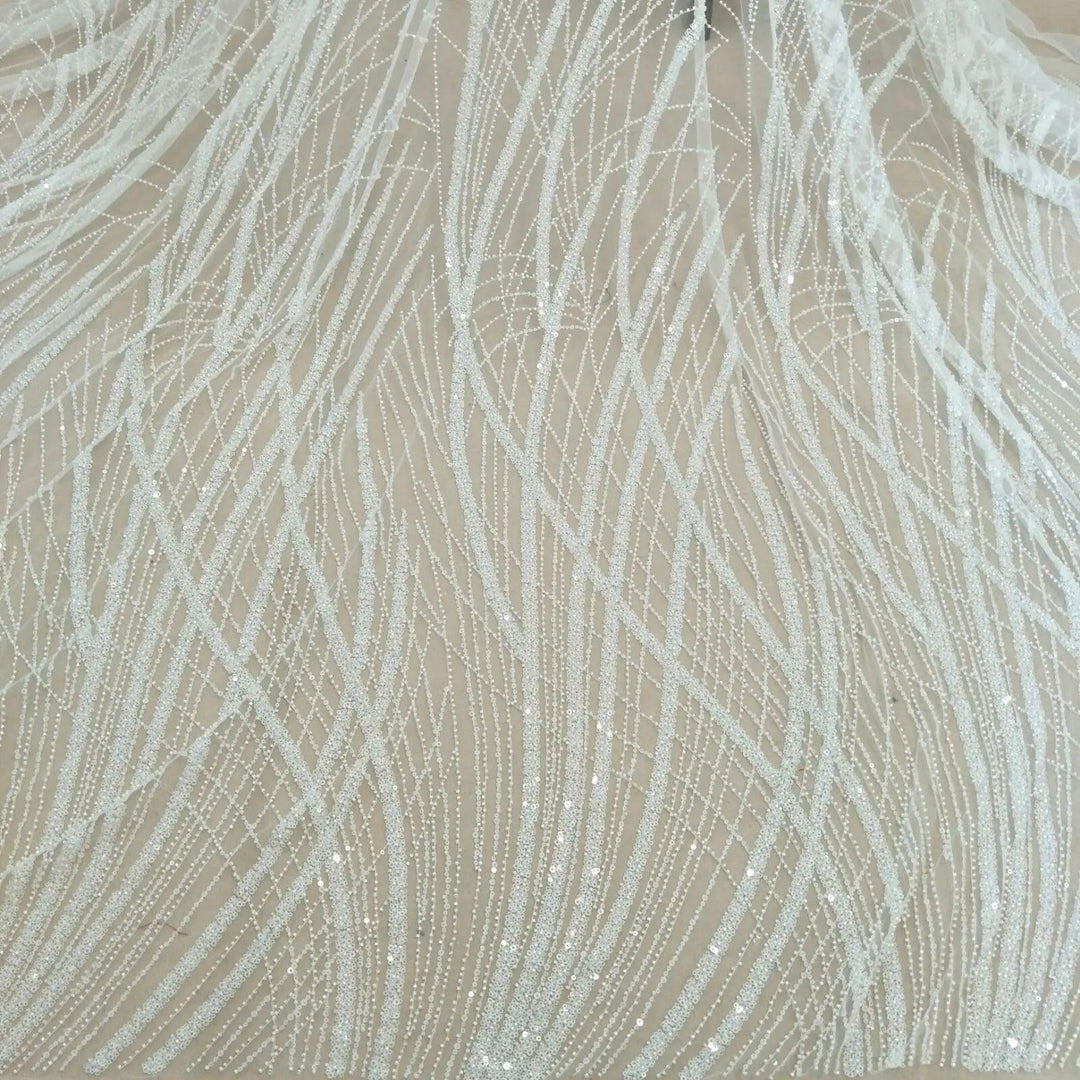 Lisslune | Advanced Bridal Lace Fabric for Wedding Dresses - 130cm Wide, Sold by the Meter