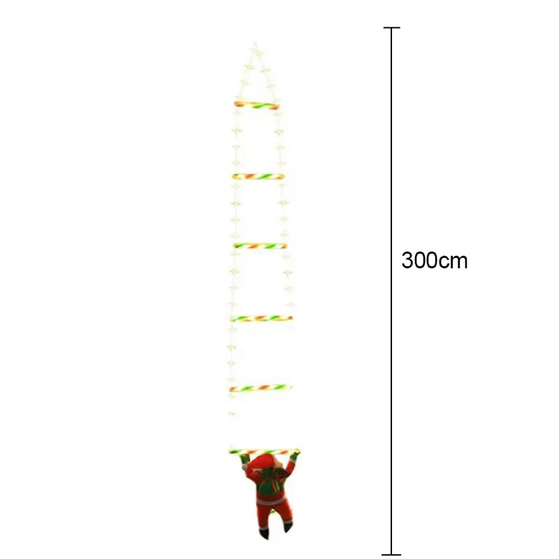 Rynx | LED Christmas Decorations Fairy Lamp LED Ladder Lamp with Climbing Santa Home Outdoor Christmas Light New Year Decoration s
