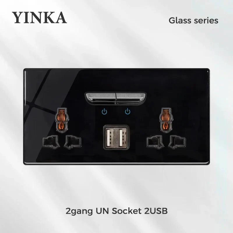 Lisslune | Elegant LED Crystal Glass Light Switch Panel - Versatile Multi-Control System